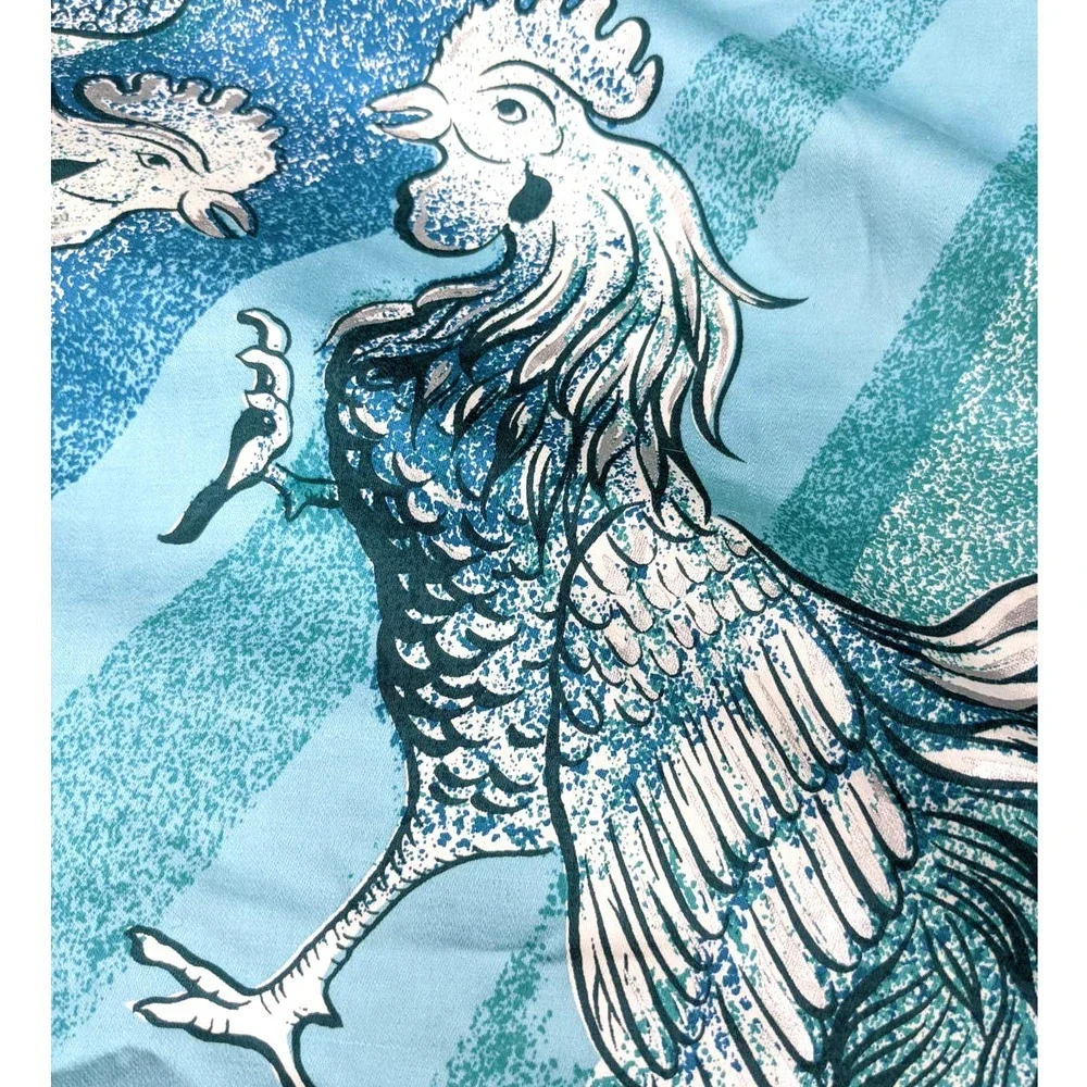 Vintage Rooster Print Circle Skirt Fabric 